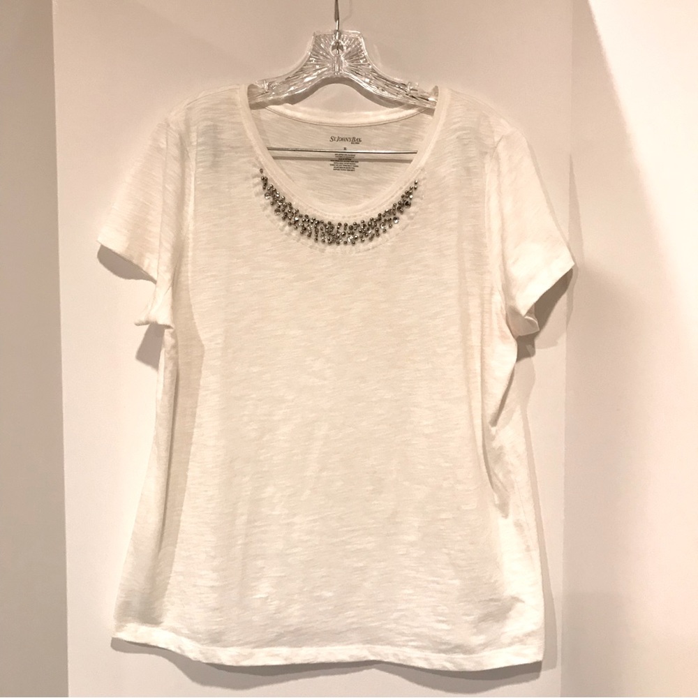 St. John’s Bay Women’s  Scoop Neck sequin Top XL